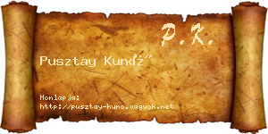 Pusztay Kunó névjegykártya